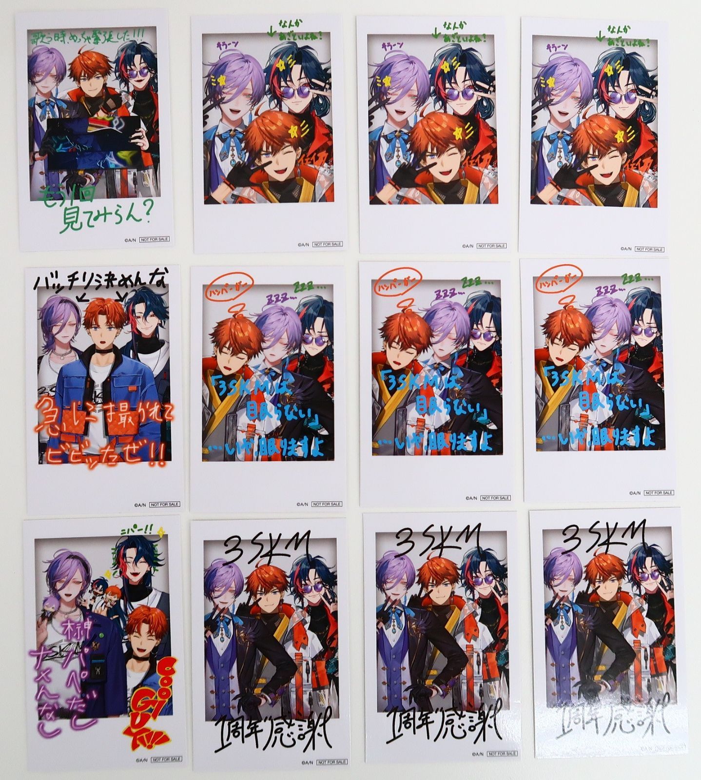 12枚セット にじさんじ 3SKM 1周年 オンラインストア特典 チェキ風
