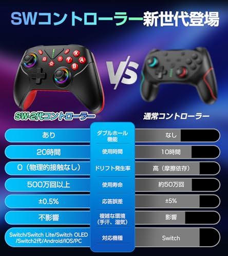 2025革新モデル】 Switch 2 コントローラー Switch1/2代対応