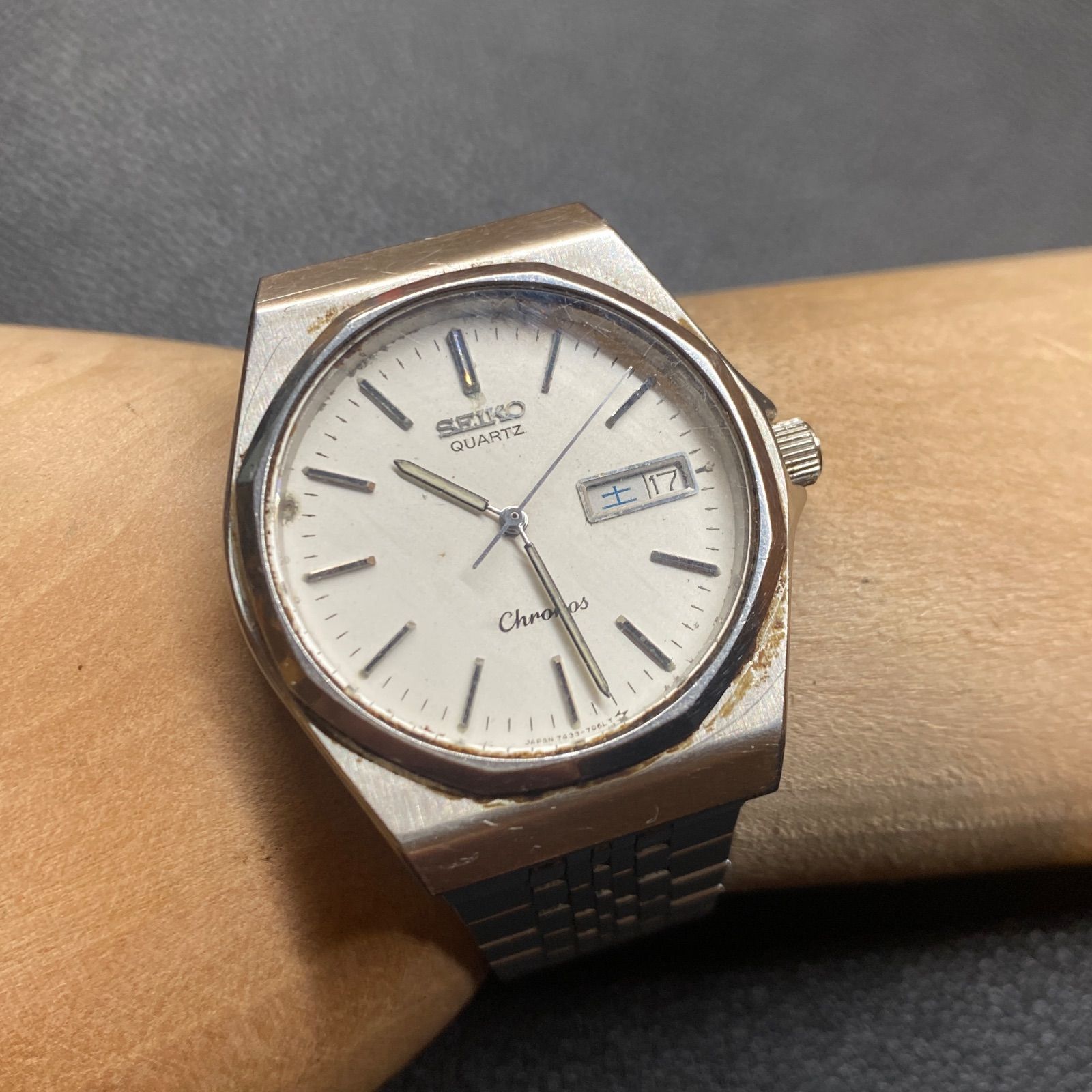 セイコー SEIKO 7433-7040 CHRONOS クロノス 腕時計 アナログ シルバー