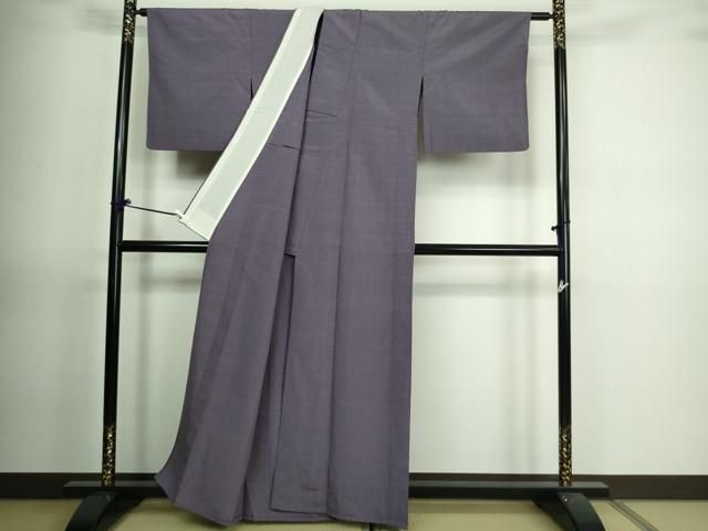 平和屋着物▽本塩沢 単衣 縞 正絹 逸品 AAAZ3992jh