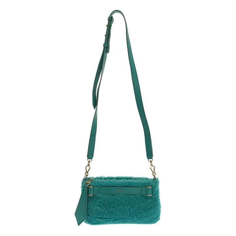 【美品】  Max Mara / マックスマーラ | テディ ウォレットバッグ ボア ショルダーバッグ | ターコイズ | レディース 美品】 Max Mara / マックスマーラ | テディ ウォレットバッグ ボア