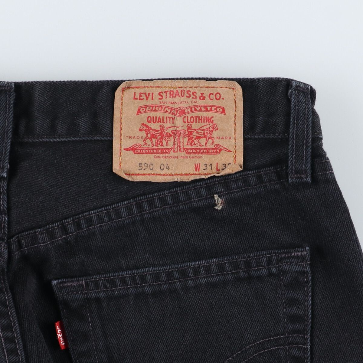 古着 80年代 リーバイス Levi's 590 ユーロモデル ブラックジーンズ