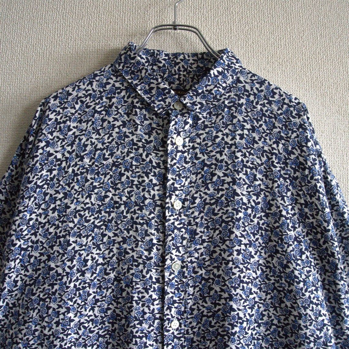 美品】 R & D.M.Co【小花柄 ロング シャツワンピース】リネン