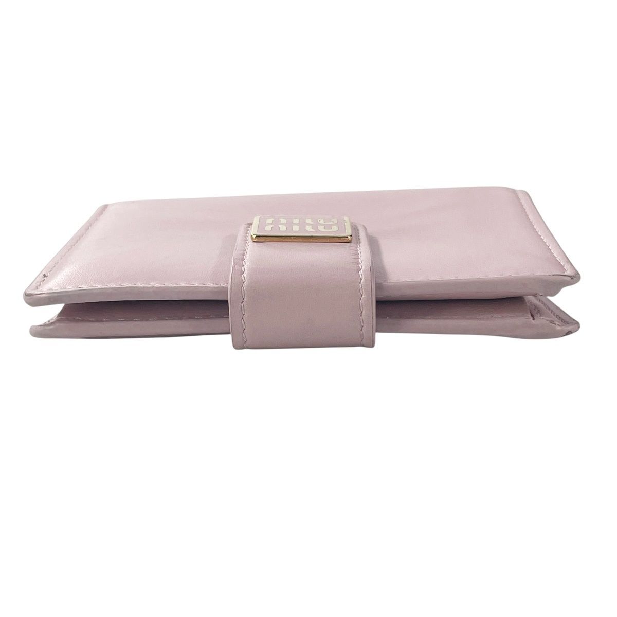 中古】 MIU MIU ミュウミュウ 2つ折り財布 ピンク レディース