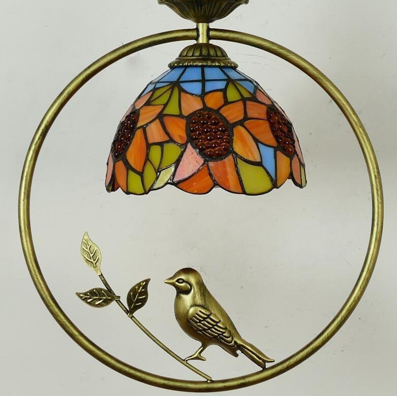 美品登場 ステンドランプ ステンドグラス インコ 芸術品 ティファニー 照明 家具 - メルカリ