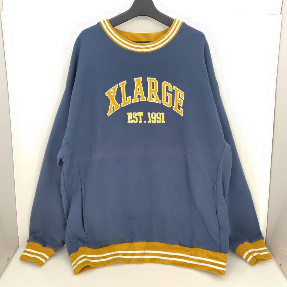 05w15119 エクストララージ XLARGE 刺繍ロゴスウェット ネイビー XL 