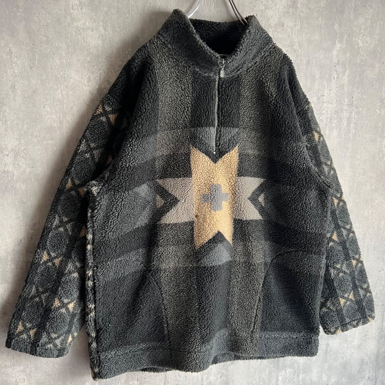 ネイティブデザイン ハーフジップフリースジャケット