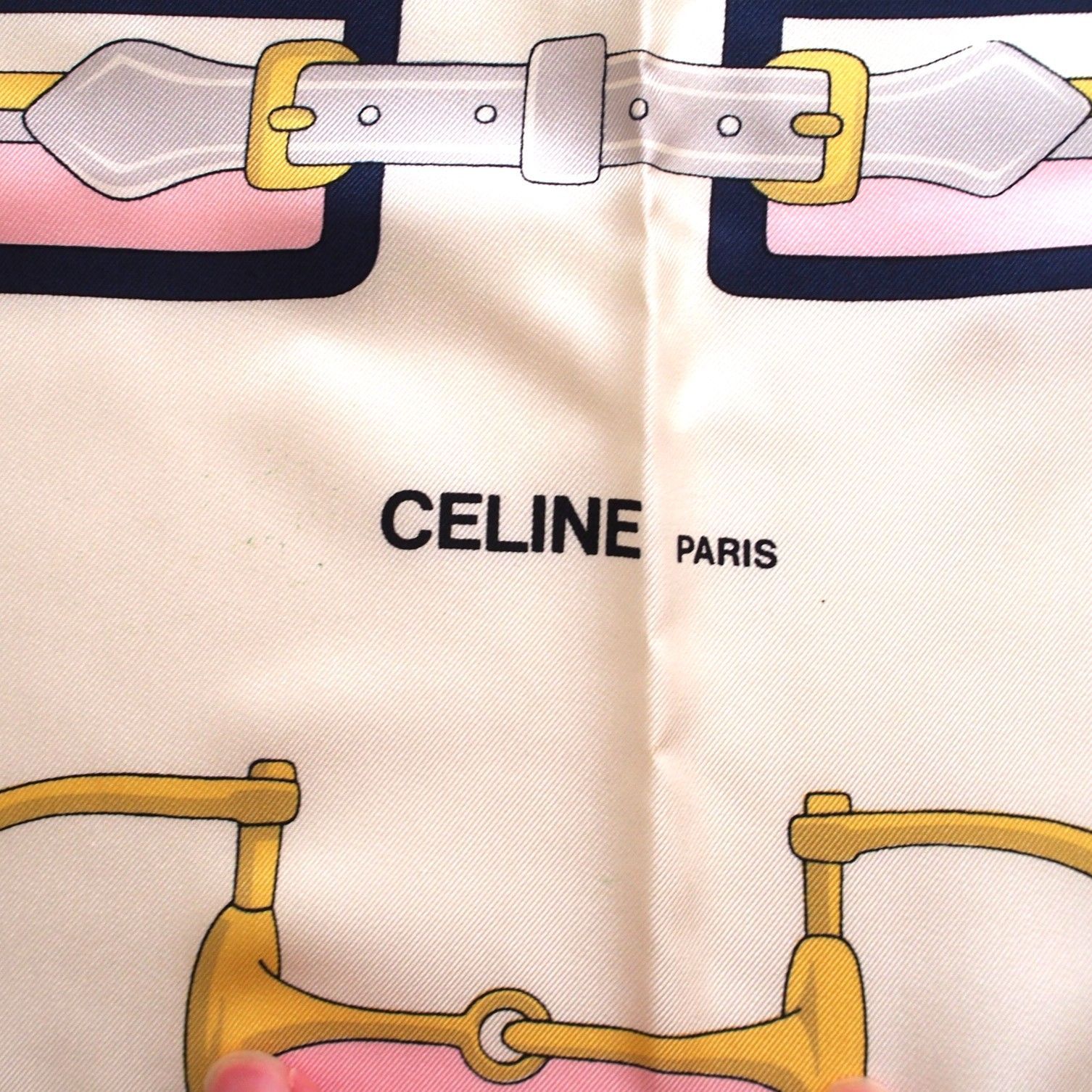 美品 セリーヌ シルク スカーフ ピンク CELINE 65cm 大判 - メルカリ