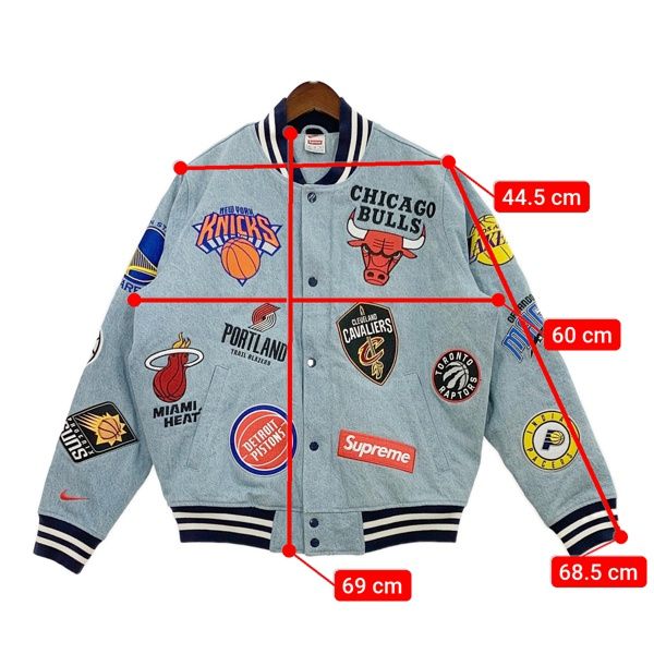 Supreme NIKE 18SS NBA Denim Warm-Up Jacket AO3632-440 チームウォームアップジャケット スタジャン シュプリーム アウター DM12647■