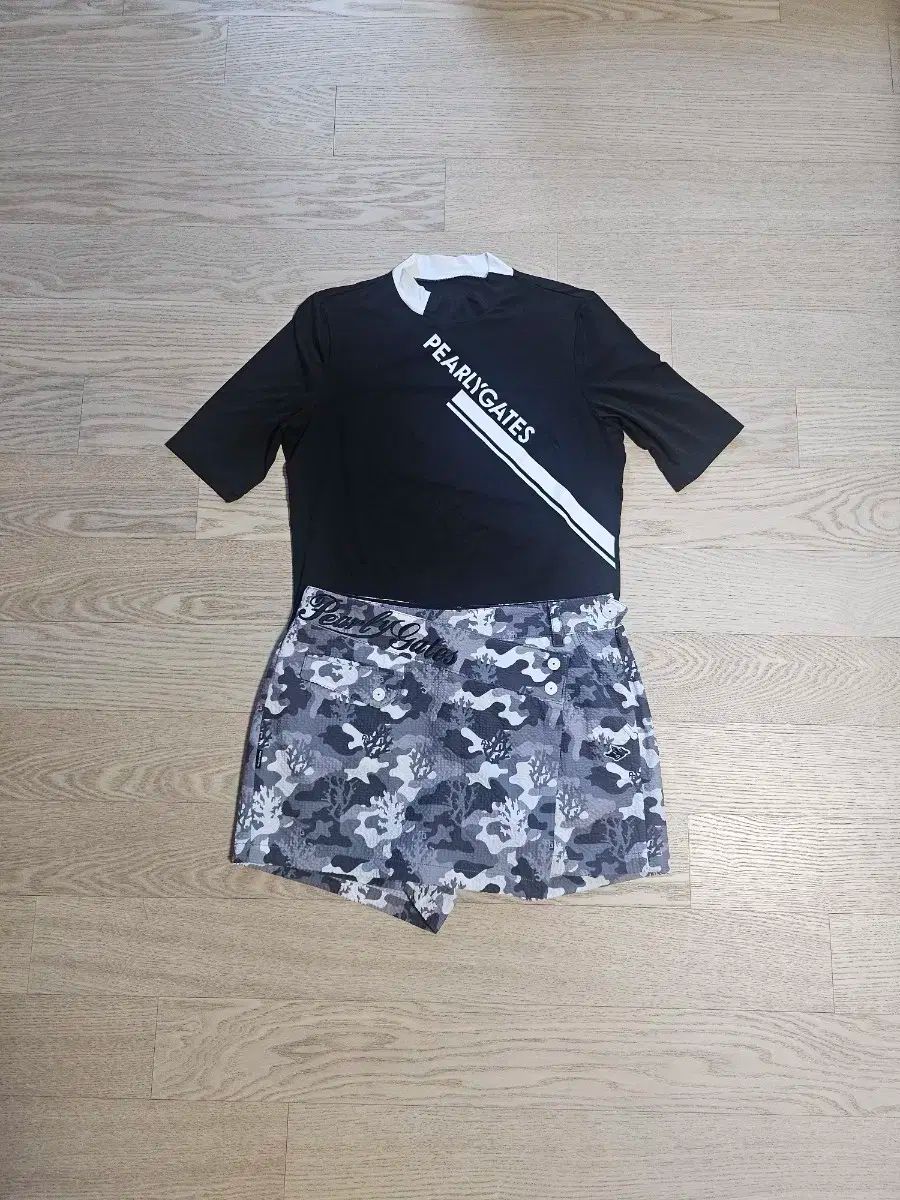 PEARLYGATES 半袖Tシャツ ＋ 迷彩 キュロット セット