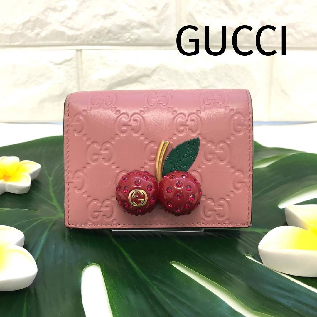 ☆お値下げ☆ GUCCI グッチ グッチシマ さくらんぼ チェリー 折り財布 