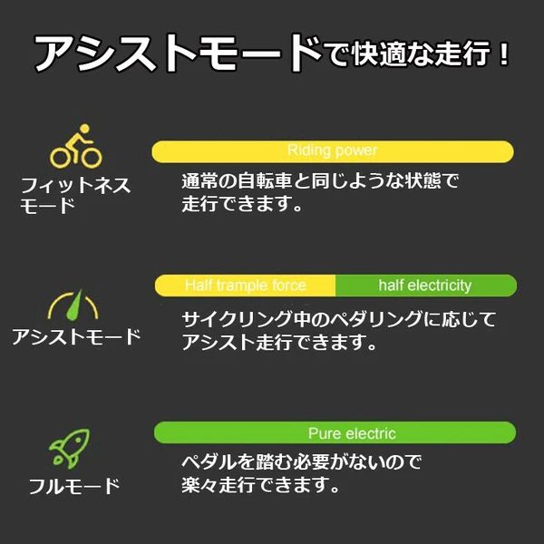 ◆ ◆電動自転車 H1 折りたたみ自転車 E-BIKE ホワイト イエロー