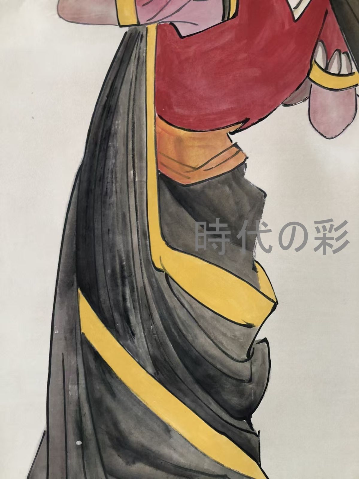 中国古美術・純手描き仕女図掛軸・水彩画・張大千印款・書道品・絹本