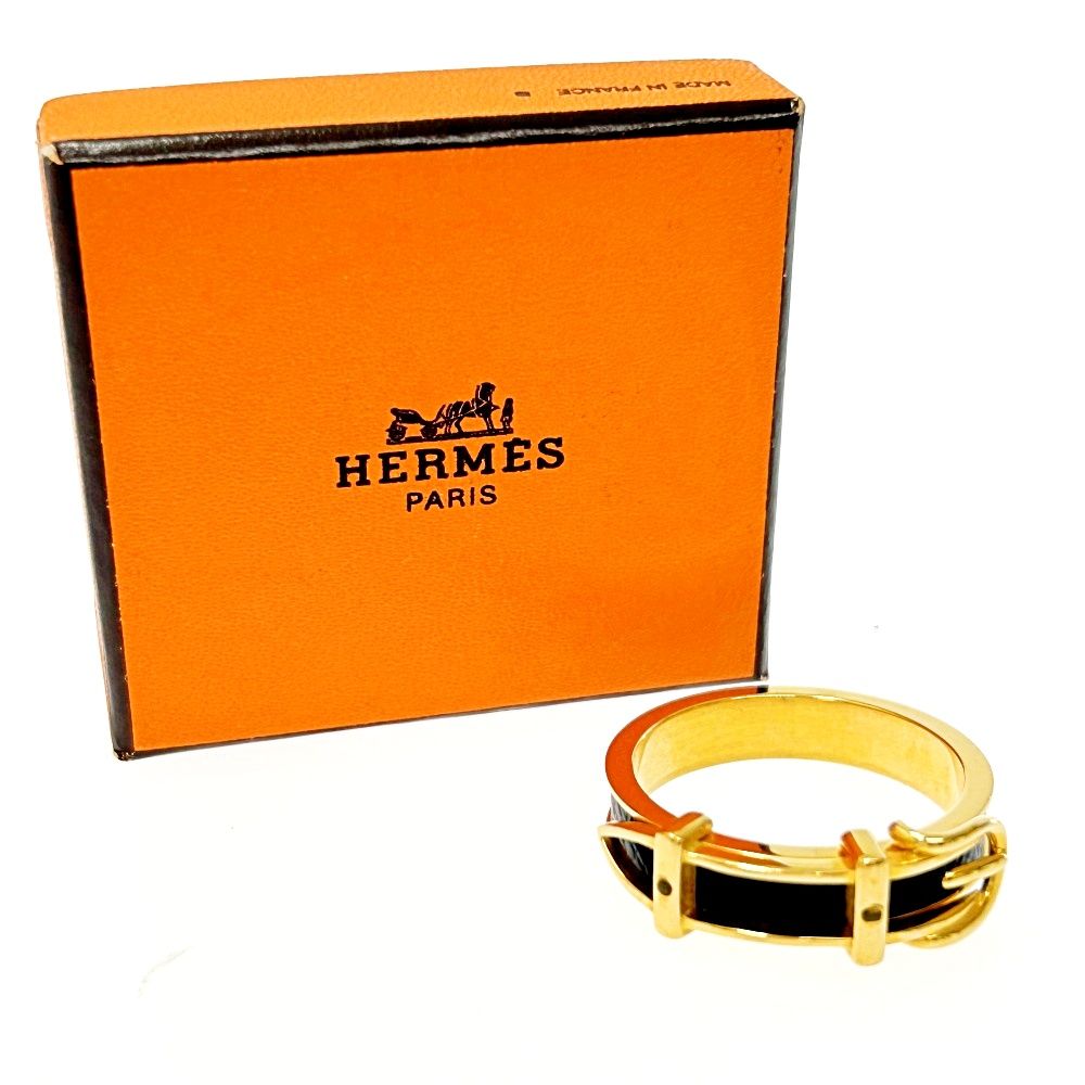 美品　HERMES エルメス ベルトモチーフ スカーフリング GP レディース 中古】【箱付き】 HERMES エルメス GP レザー ベルトモチーフ