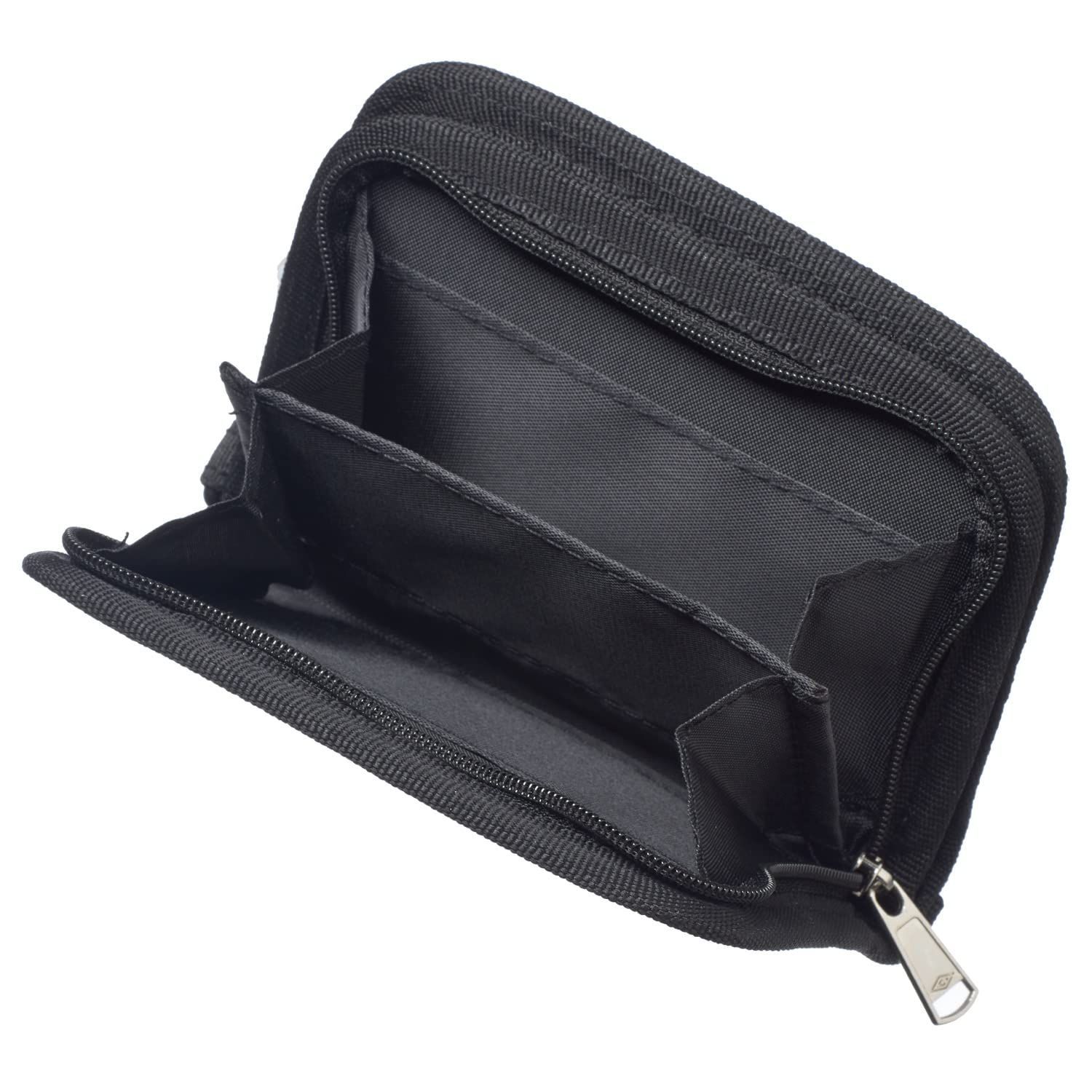 色: Black】ラウンドジップ 二つ折り ウォレット ナイロン 財布