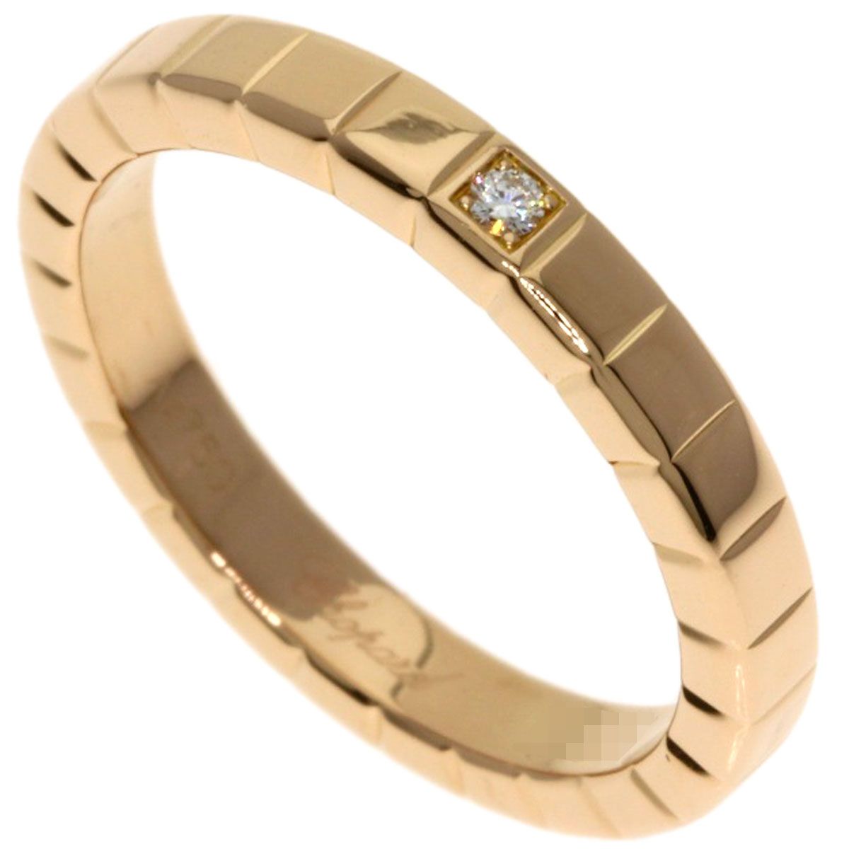 Chopard ショパール アイスキューブ 1P ダイヤモンド リング 指輪 K18PG レディース