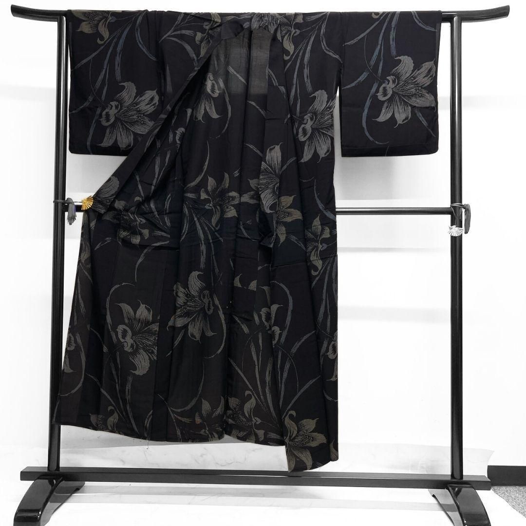 平和屋着物＊夏物　小紋　紗　花唐草文　洗える着物　AABC9900jd 平和屋着物＊夏物 小紋 紗 花唐草文 洗える着物 AABC9900jd 平和屋着物