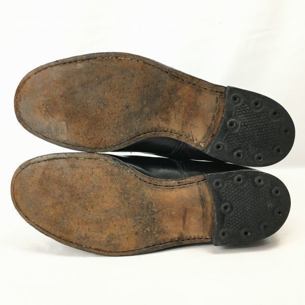欧州70年代以前?　Vintage 品　ショート丈ミリタリーブーツ　チャッカ/オフィサー　サービスシューズ　size27.5H〈黒/BLACK/ブラック〉/men's 管No.WZB202 欧州70年代以前? Vintage 品 ショート丈ミリタリーブーツ チャッカ