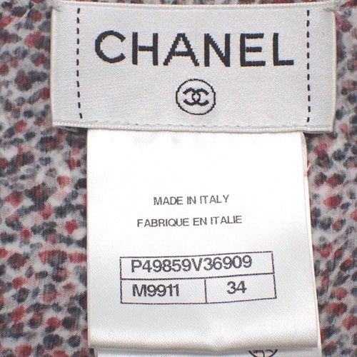 CHANEL(シャネル) ノースリーブ ブラウス トップス アパレル 衣類 ファッション 34 シルク  グレー灰 レッド赤 ブラック レディース 41100036491【アラモード】