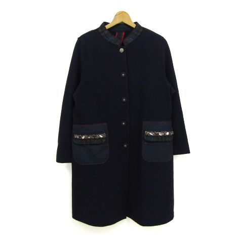 レリアン ウールコート アウター レディース 9サイズ ネイビー系 Leilian