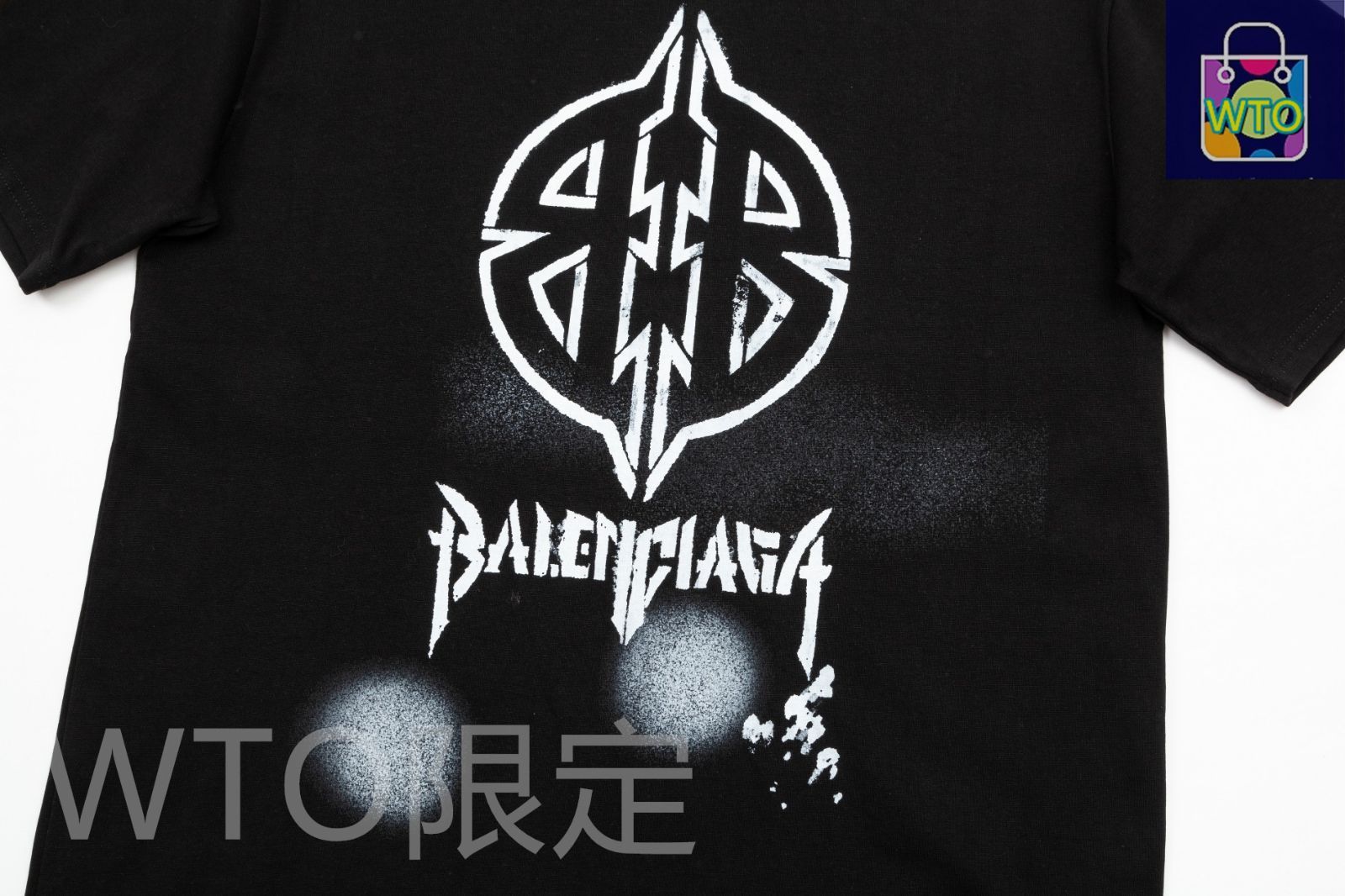 本日限定特価】BALENCIAGA ロックデザイン クルーネックTシャツ