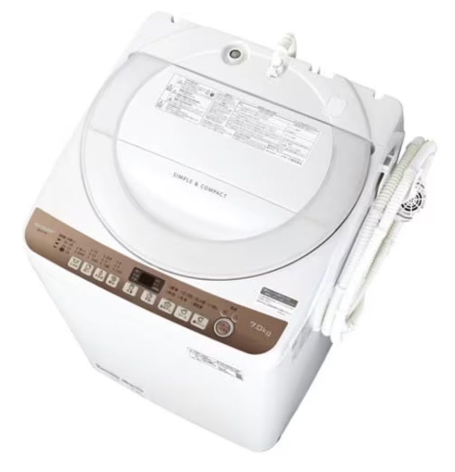 全自動洗濯機 SHARP 7kg 2021 ES-T713-T 美品 SHARP シャープ 全自動洗濯機 ES-T713-T 7kg 2021年製 SHARP
