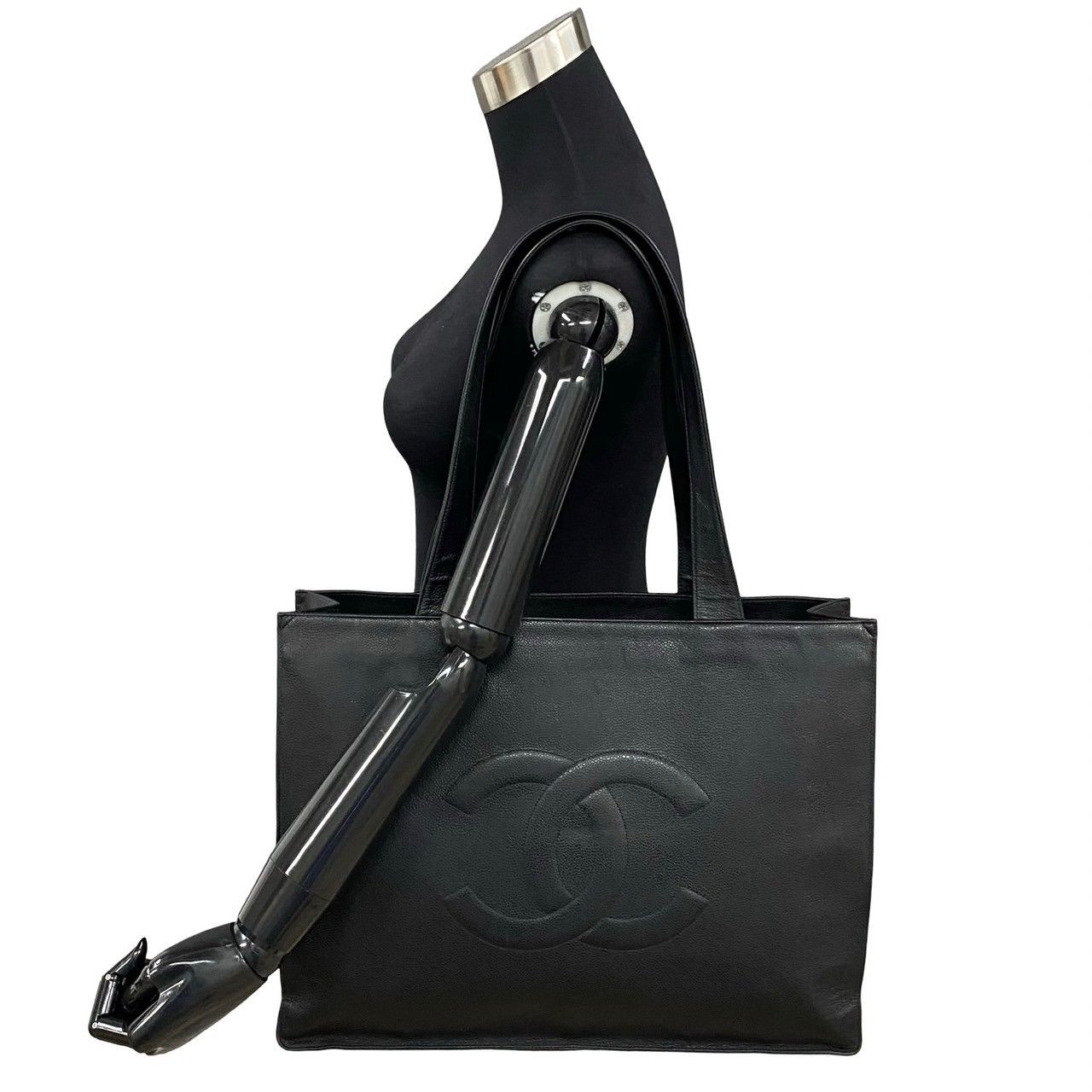 極 美品 シール有 4番台 CHANEL シャネル キャビアスキン レザー 本革  