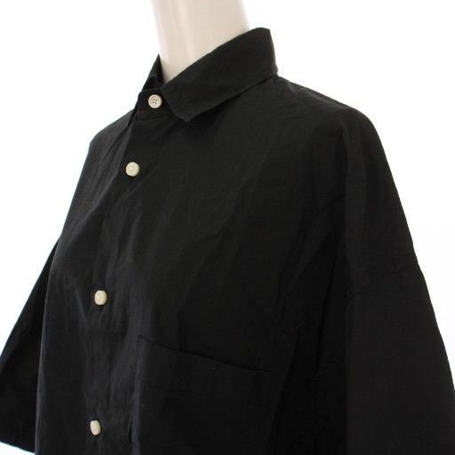 MADISONBLUE J.BRADLEY SHIRT 半袖シャツ 黒　L相当 MADISONBLUE J.BRADLEY SHIRT 半袖シャツ 黒 L相当