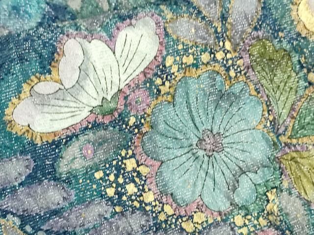 平和屋着物□極上 染色図案 池川禎亮 訪問着 辻が花 金彩 銀通し地