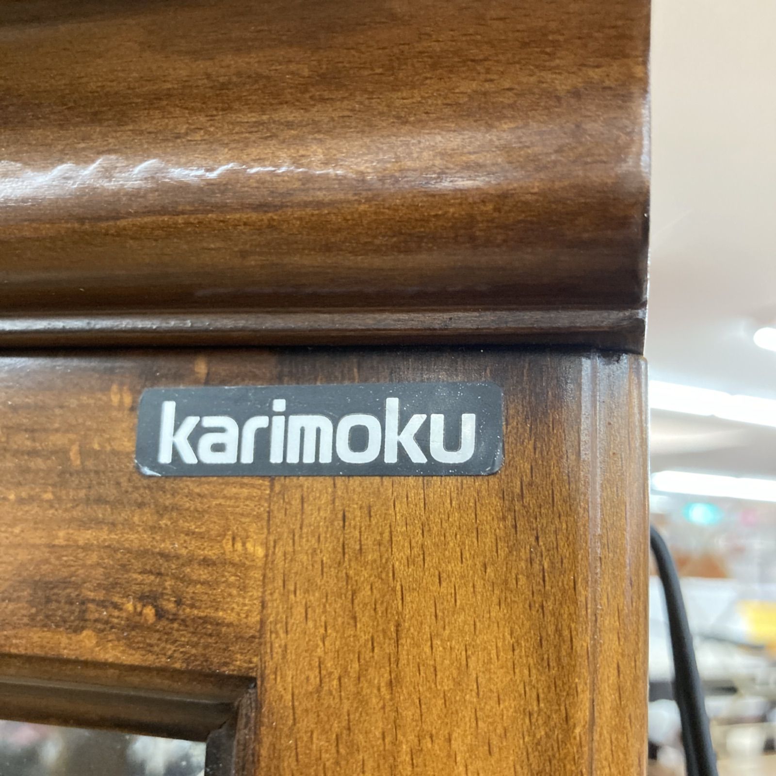⭐S035 ⭐ KARIMOKU カリモク コロニアル 照明付き 飾り棚 コーナー