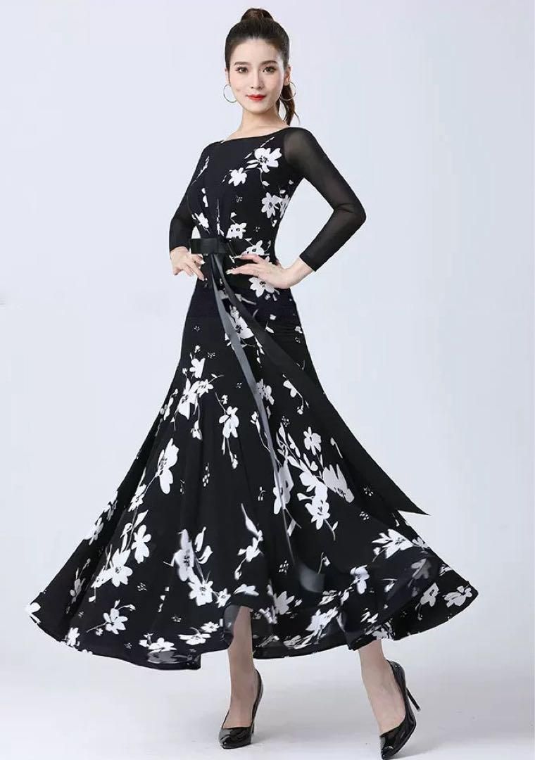 新品未使用 スタンダード練習用ワンピース☆花柄デザイン 新品未使用