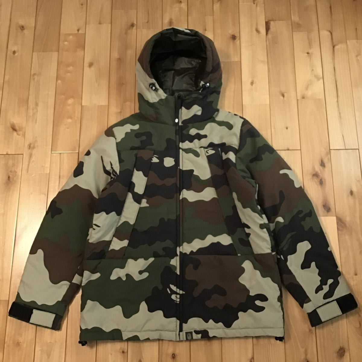 ☆リバーシブル☆ Primaloft woodland camo hoodie jacket XLサイズ a ...
