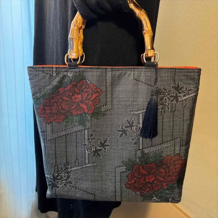 帯リメイクバッグ 大島紬 - メルカリ