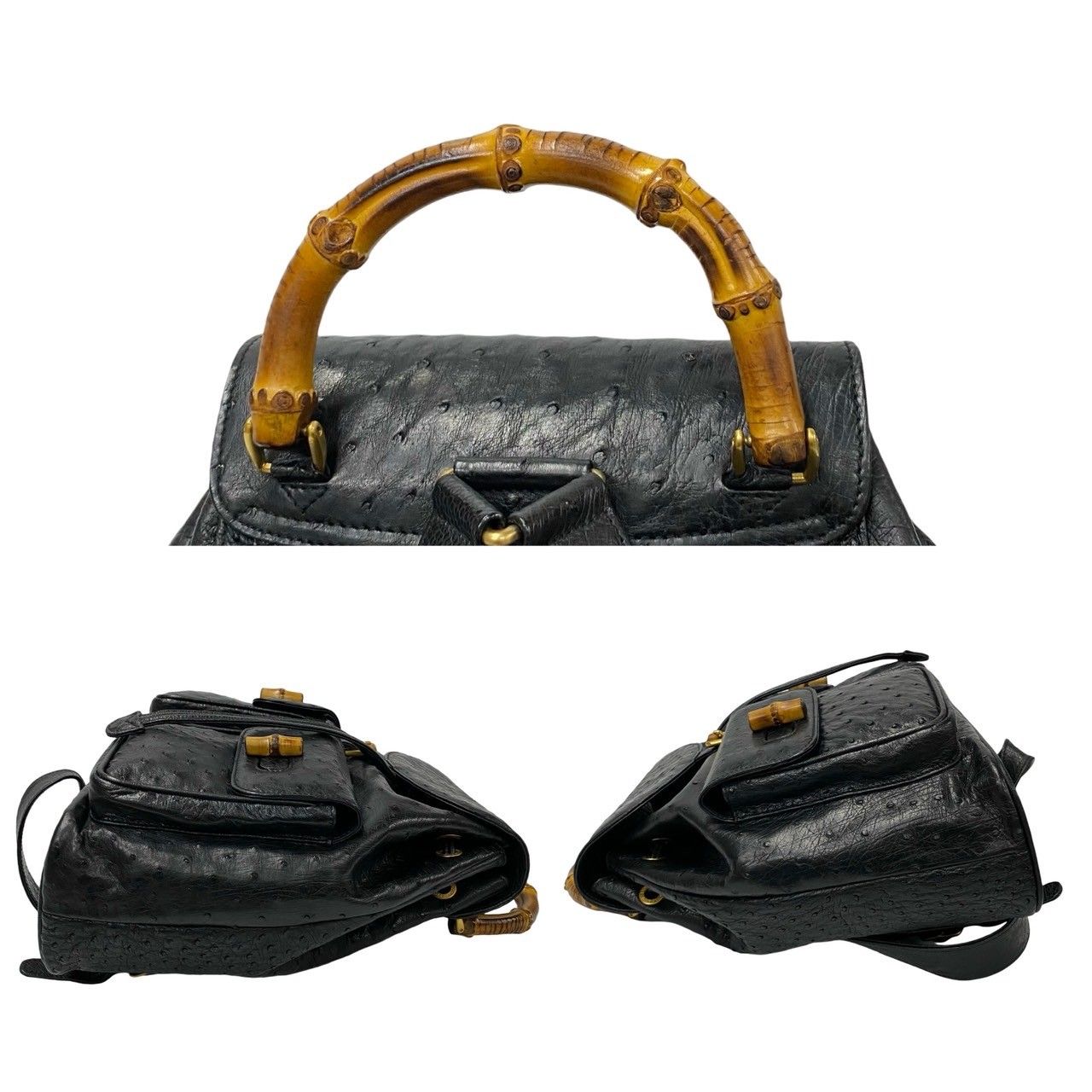 GUCCI ブラック ハンドバッグ オーストリッチレザー 楽天市場】GUCCI グッチ レディロック ハンドバッグ