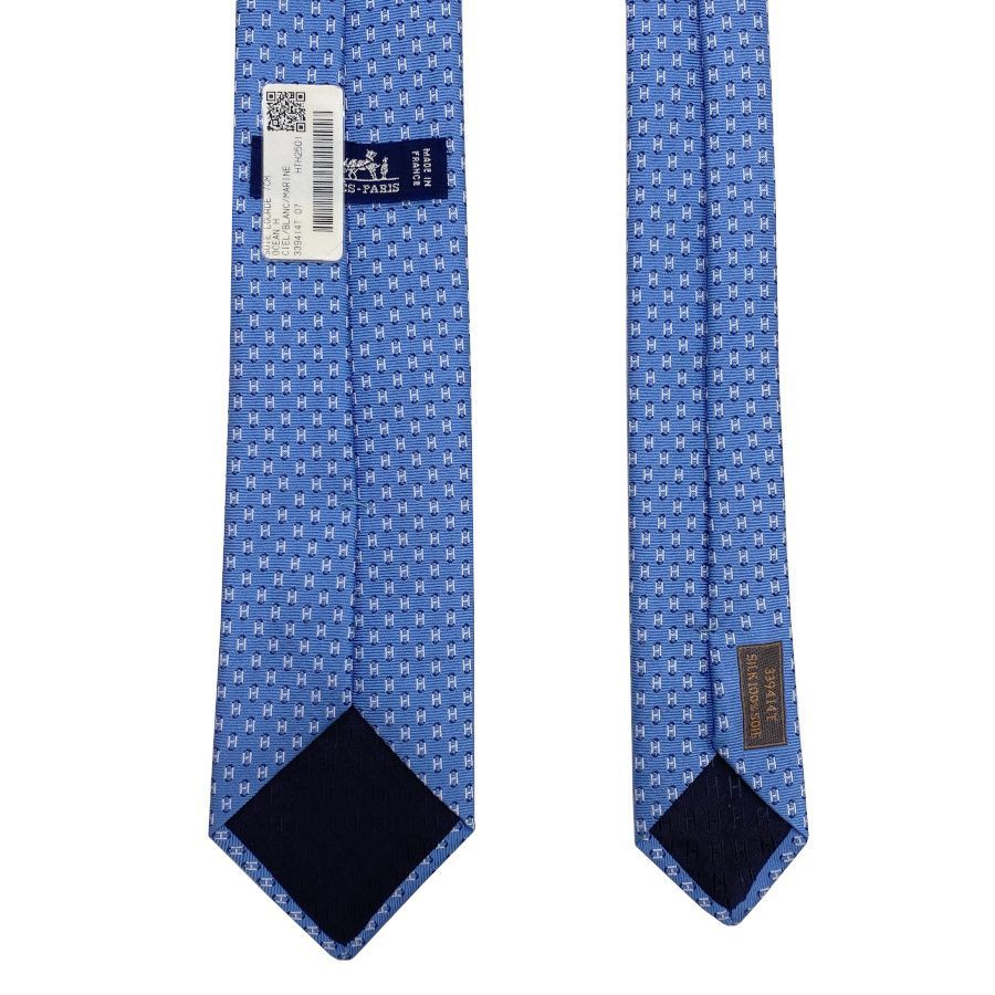 新品】 エルメス HERMES ネクタイ シルクツイルタイ 7cm《 オセアンH