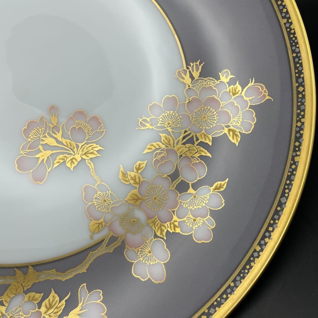 乃りたけ 大皿 桜サクラ 金彩 春栄 ダイヤモンドコレクション 絵皿