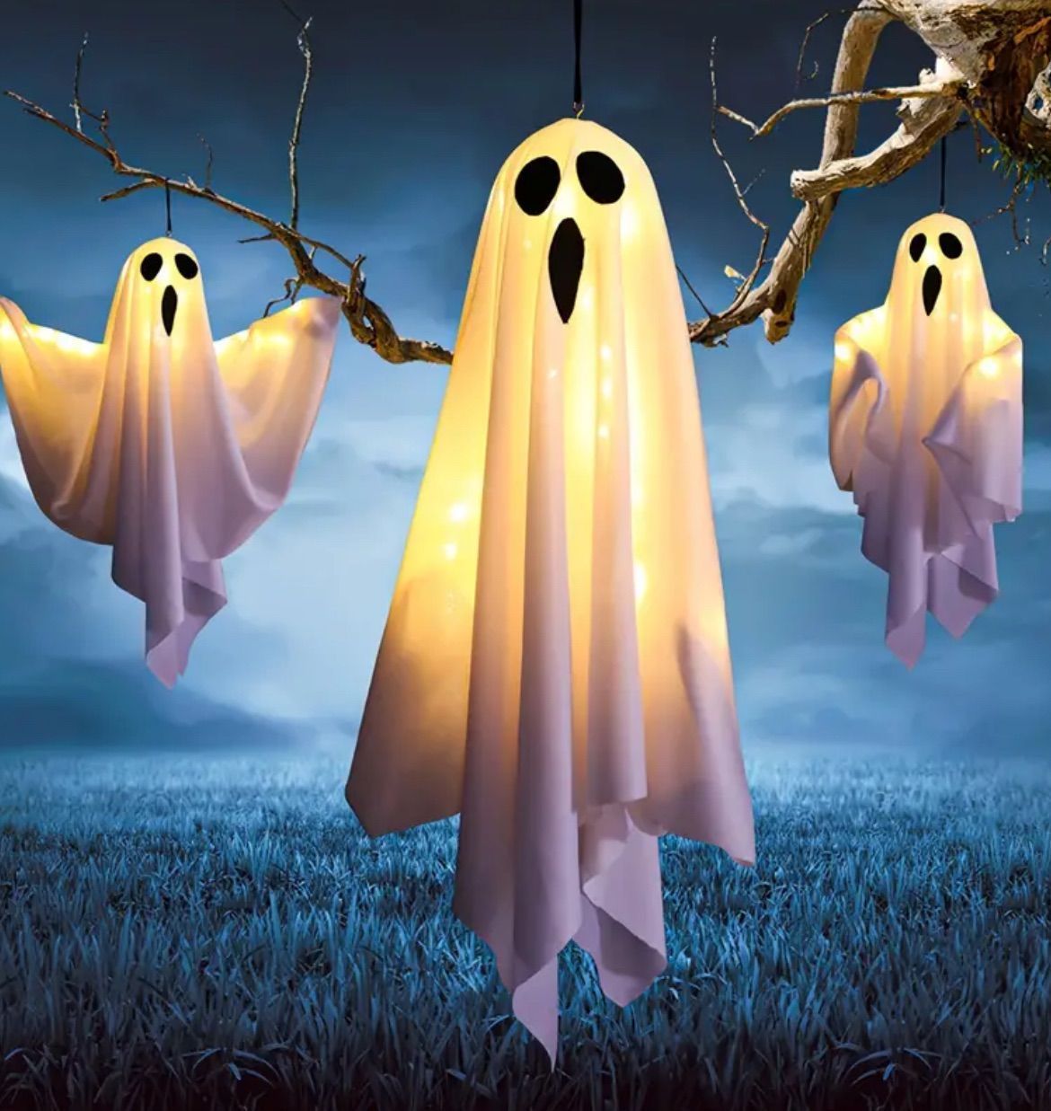 ハロウィングッズ ハロウィン ゴースト 光のあるゴースト ハロウィーンのゴーストの装飾 インテリア用品 ライトアップ不気味なホリデー パーティー デコレーション | フライングゴースト 3