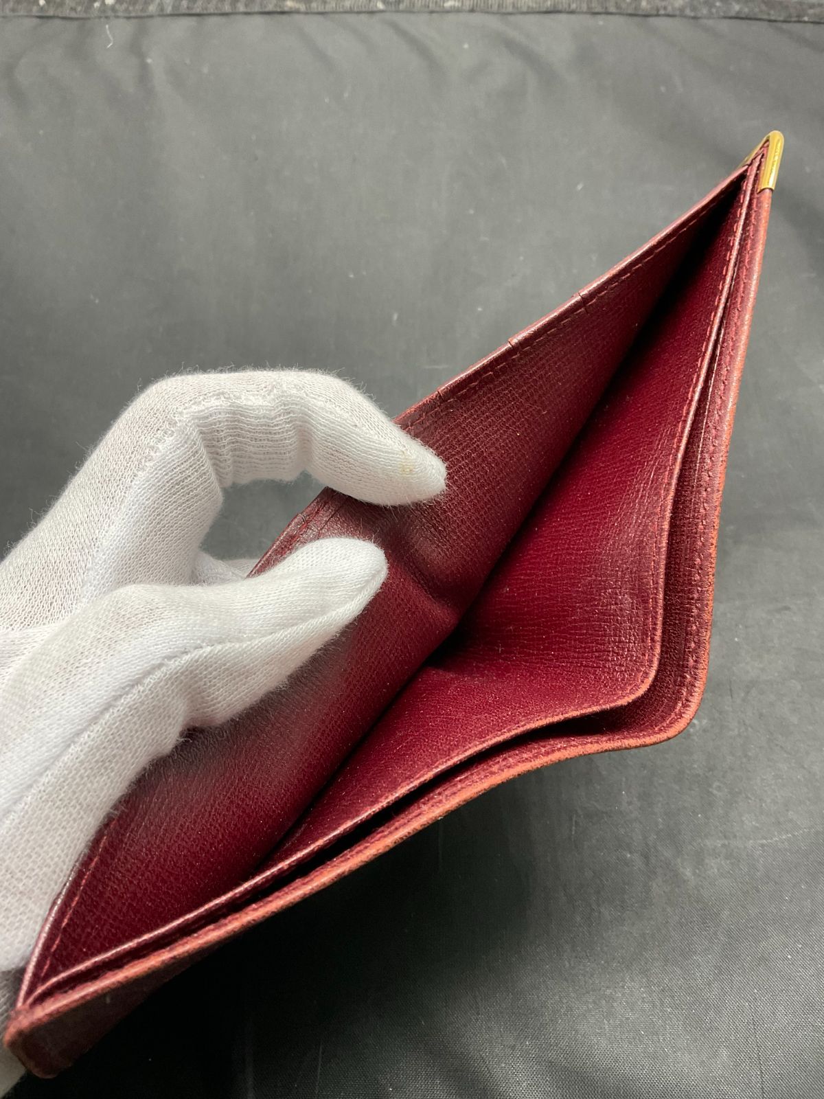 Cartier レザー長財布 カボション　ブラック　メンズ カルティエ Cartier 長財布 ブラック レザー メンズ