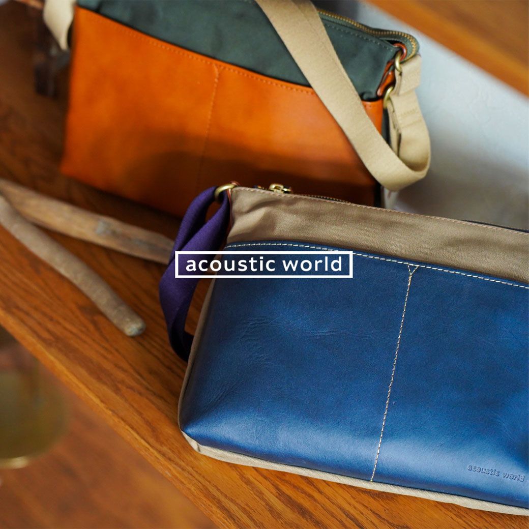 acousticworld アコースティックワールド FRANK フランク サコッシュ ショルダーバッグ 本革 帆布 メンズ レディース ユニセックス 牛革×キャンバス 防水 撥水 aw00210