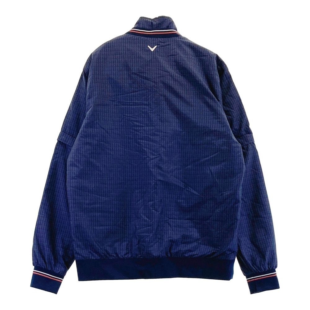 サイズ L CALLAWAY キャロウェイ 2WAY 襟付き スニード 中綿ジャケット 総柄 ネイビー系 240101512662 ゴルフウェア メンズ ストスト