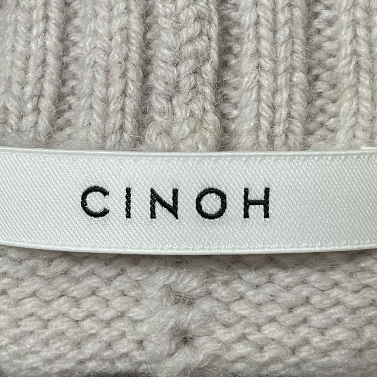 お買得品チノ CINOH 長袖セーター サイズ38 M 黒×アイボリー レディース ハイネック トップス その他