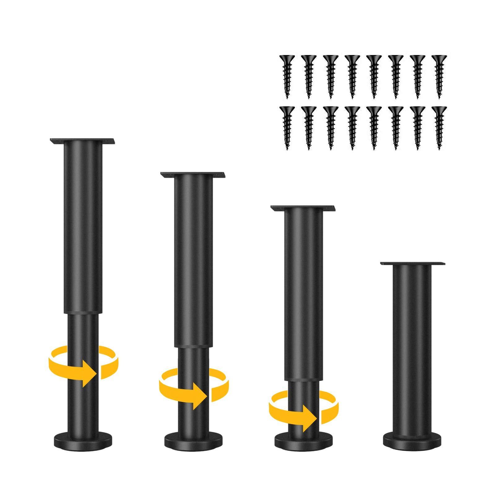 【数量限定】ベッド パーツ ソファー 脚 脚 脚 家具の脚 脚 ダイニングテーブル ローテーブル diy 伸縮式 デスク ちゃぶ台 高さ調整 4本セット 足 机 家具 18-32CM テーブル アイアンレッグ Signste