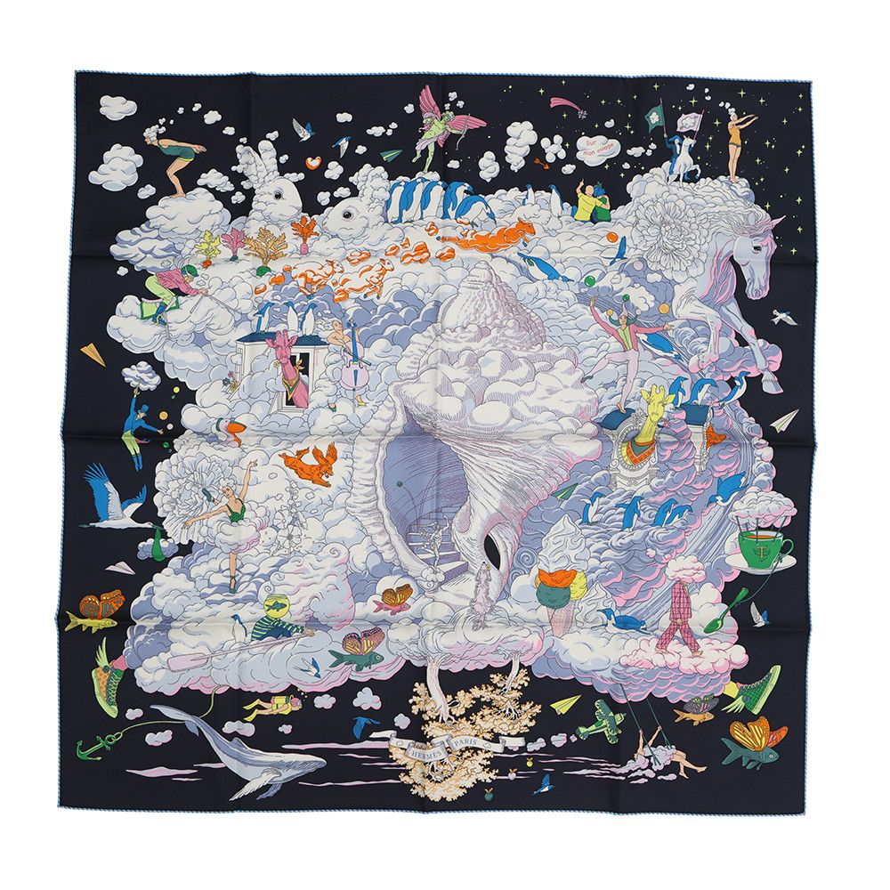 エルメス スカーフ カレ 私の雲 Sur Mon Nuage HERMES シルク
