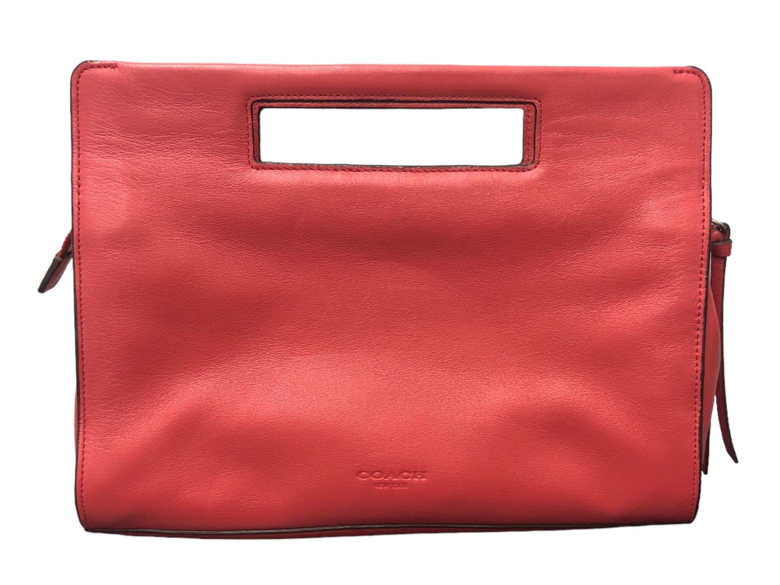 COACH クラッチバッグ 赤 COACH (コーチ) レザー セカンドバッグ クラッチバッグ レッド