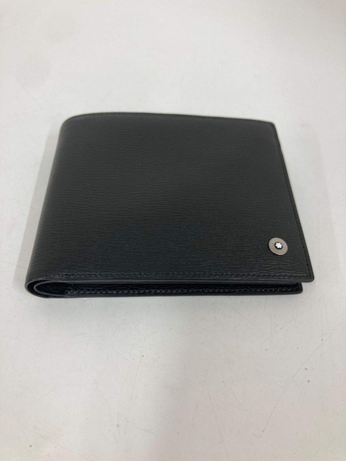 ✨美品✨モンブラン 二つ折り クロコ型押し レザーマネークリップ 黒×茶 中古・古着通販】MONTBLANC (モンブラン) クロコ型押し2つ折り