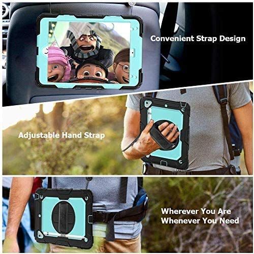 数量 実用 防塵 子供 ハンドストラップ 丈夫 ペン収納 柔らかい iPad 調節 6世代 5世代 Air 2 360°回転握り方 360°回転スタンド 保護フィルム付き 9 7’’ ケース 落とす保護 2018