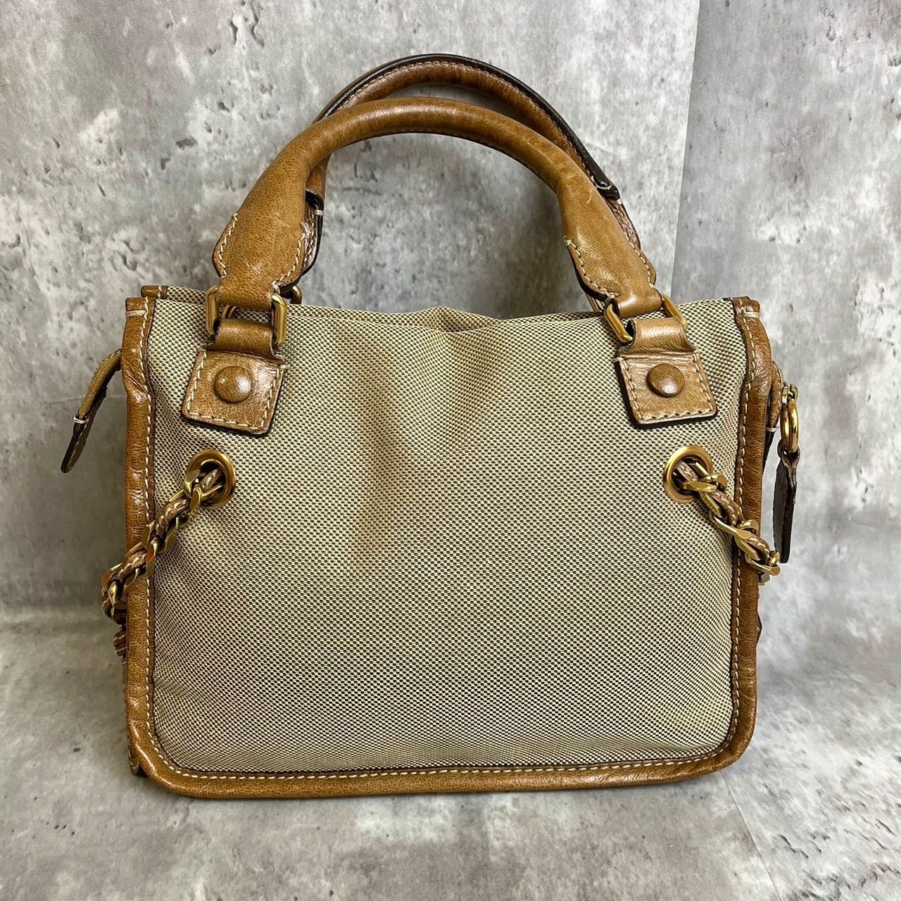 CHLOE ハーレー キャンバス×レザー トートバッグ Chloe クロエ