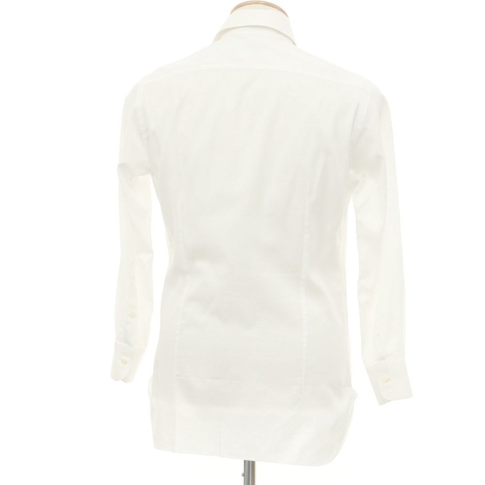 バルバ BARBA コットン ホリゾンタルカラードレスシャツ ホワイト【37】 中古】バルバ BARBA コットン ホリゾンタルカラー ドレスシャツ