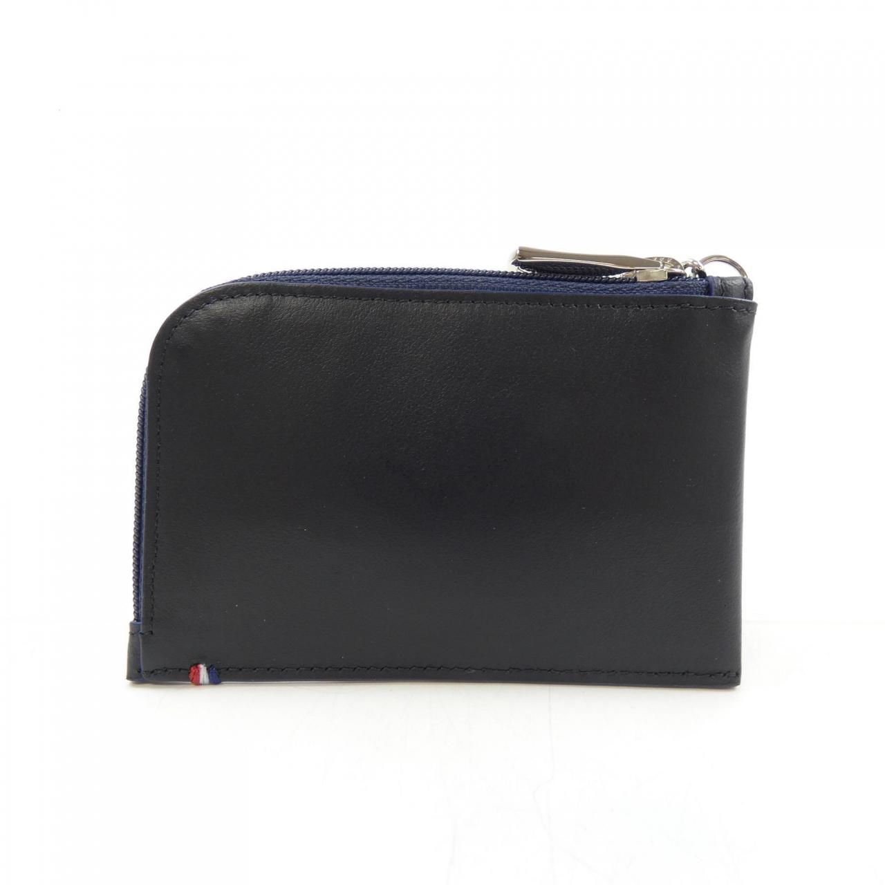 S.T.DUPONT COIN CASE Line D black smooth leather coin purse/wallet - 4  credit card slots –
