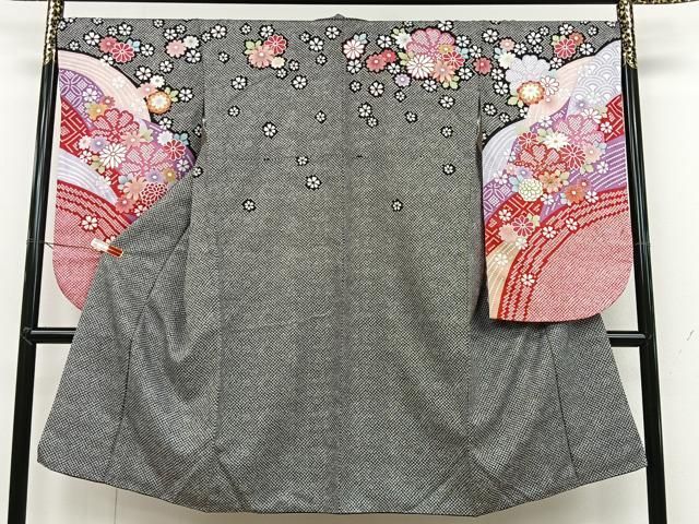 平和屋着物□小振袖 二尺袖 舞花文 金彩 正絹 逸品 CAAU7103ua